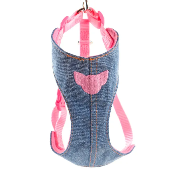 Pink Toy Doggie - Denim Pet Harness