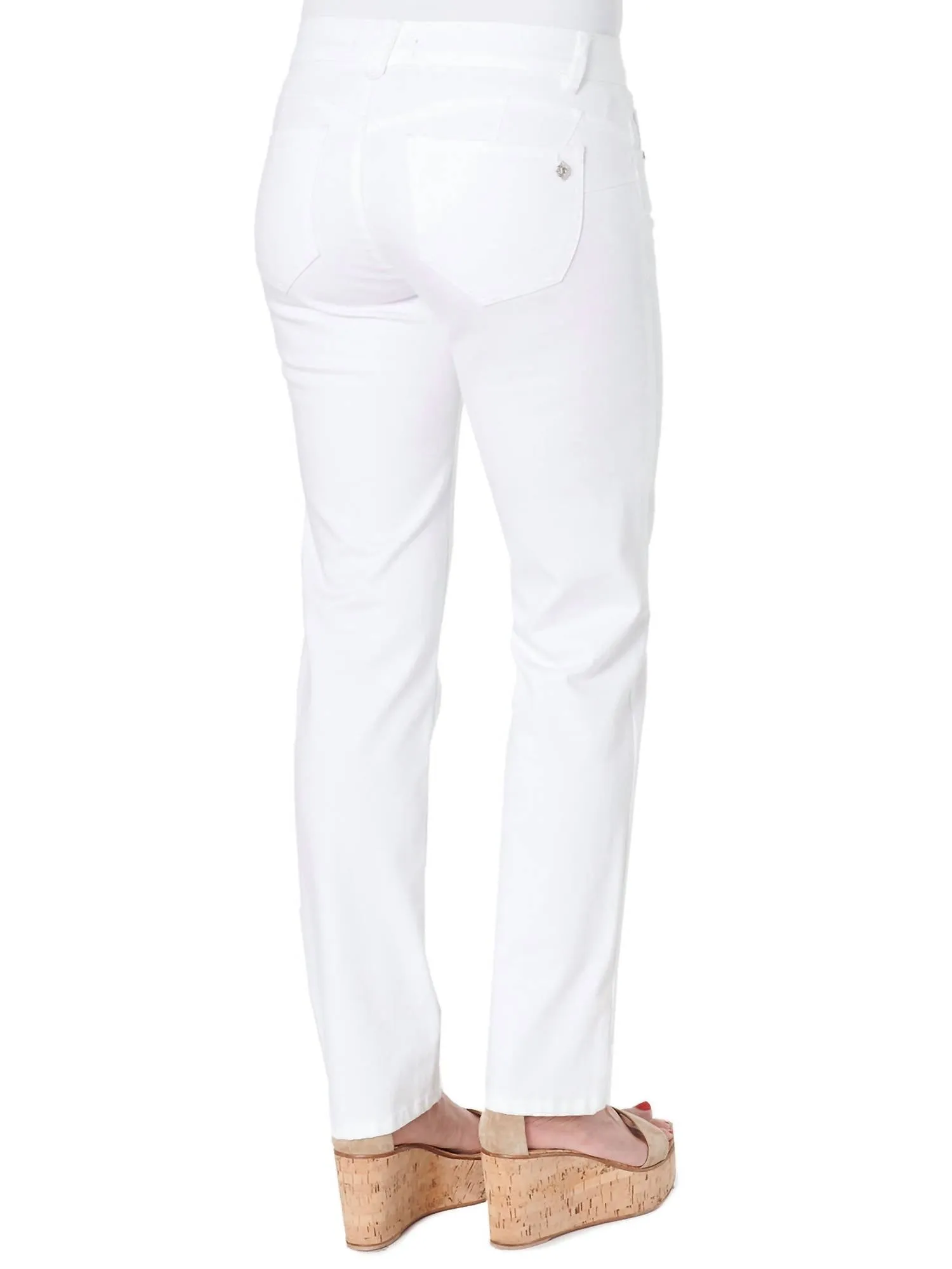 "Ab"SolutionÂ Straight Leg Jeans in White