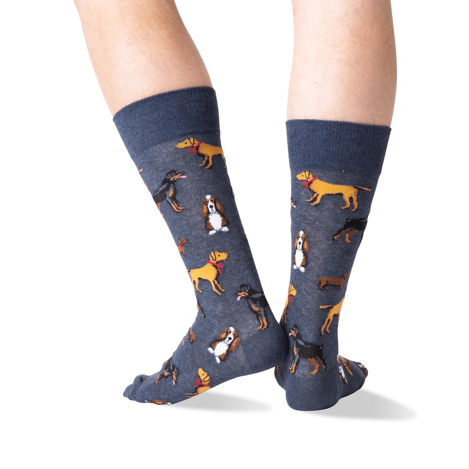 "Multi Dogs" Cotton Crew Socks by Hot Sox - Large