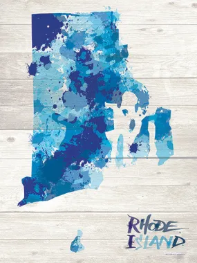 Rhode Island Paint Splatter Silhouette