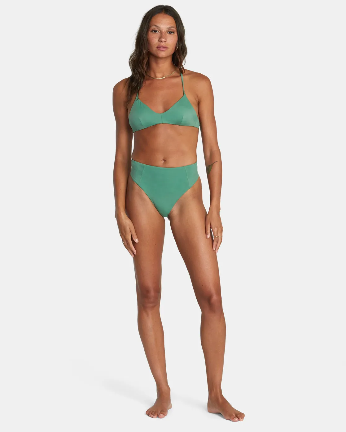 Solid Crossback Bikini Top - Palm