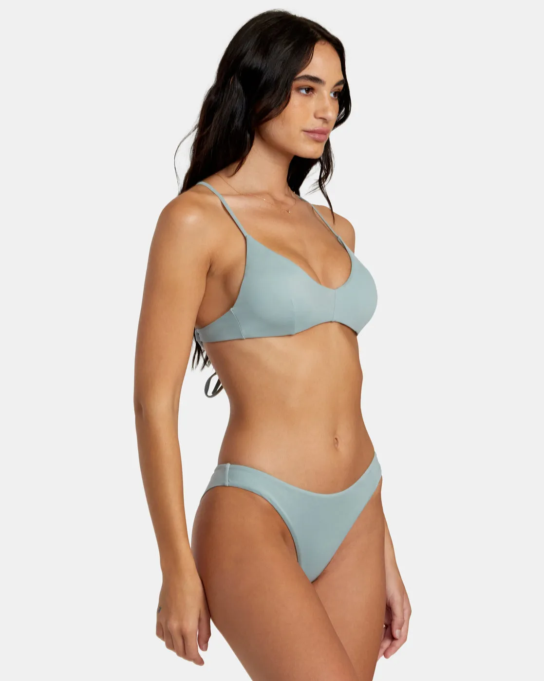 Solid Crossback Bikini Top - Shale