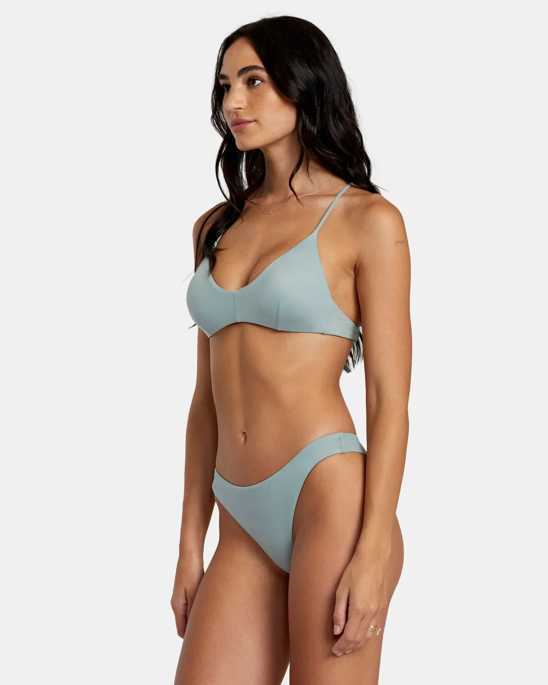 Solid Crossback Bikini Top - Shale