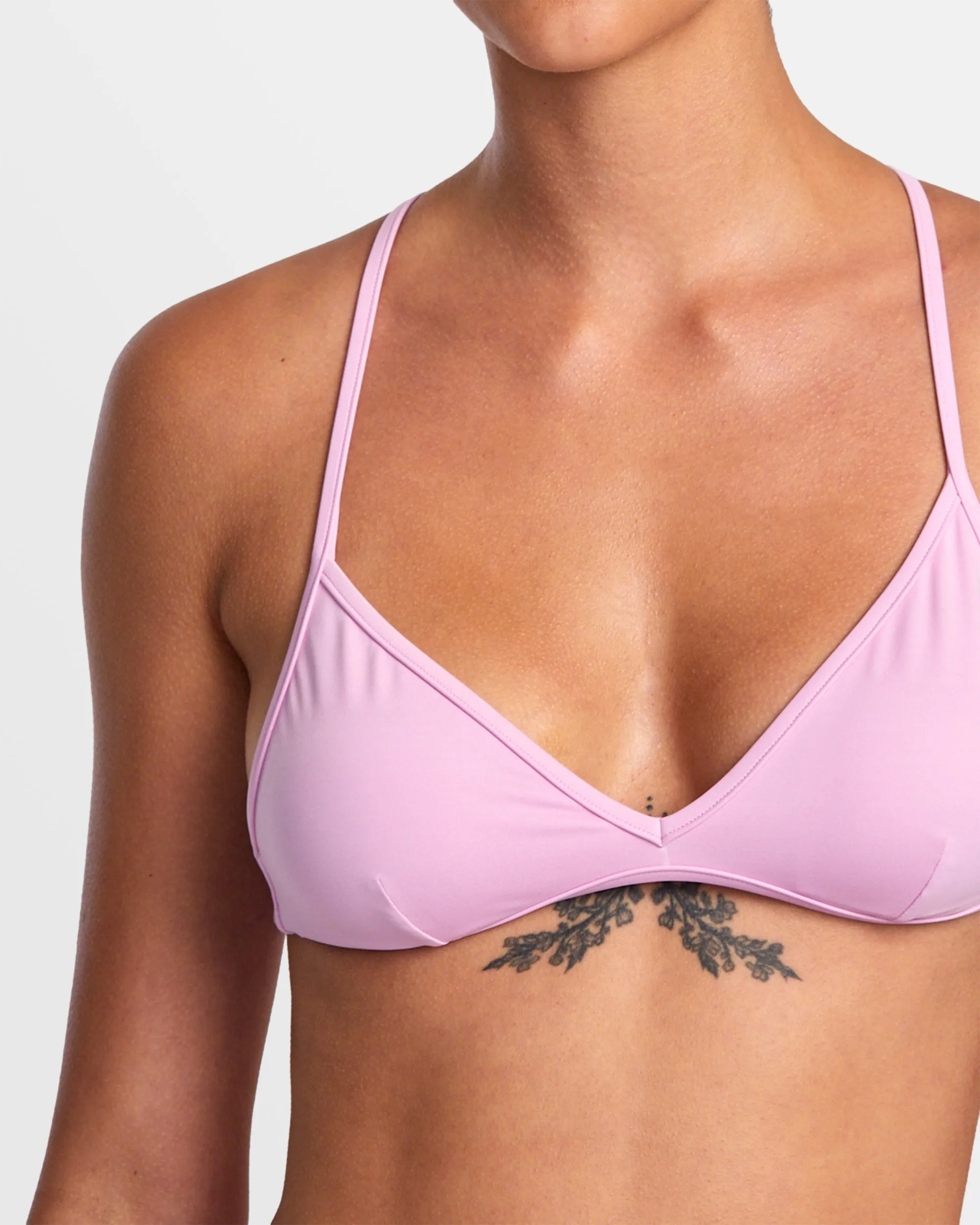 Solid Triangle Crossback Bikini Top - Pastel Lavender