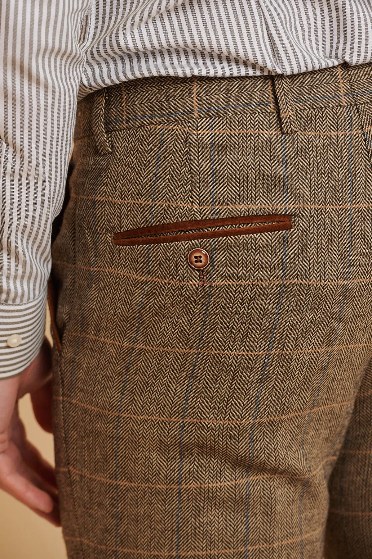 TED - Tan Tweed Check Three Piece Suit