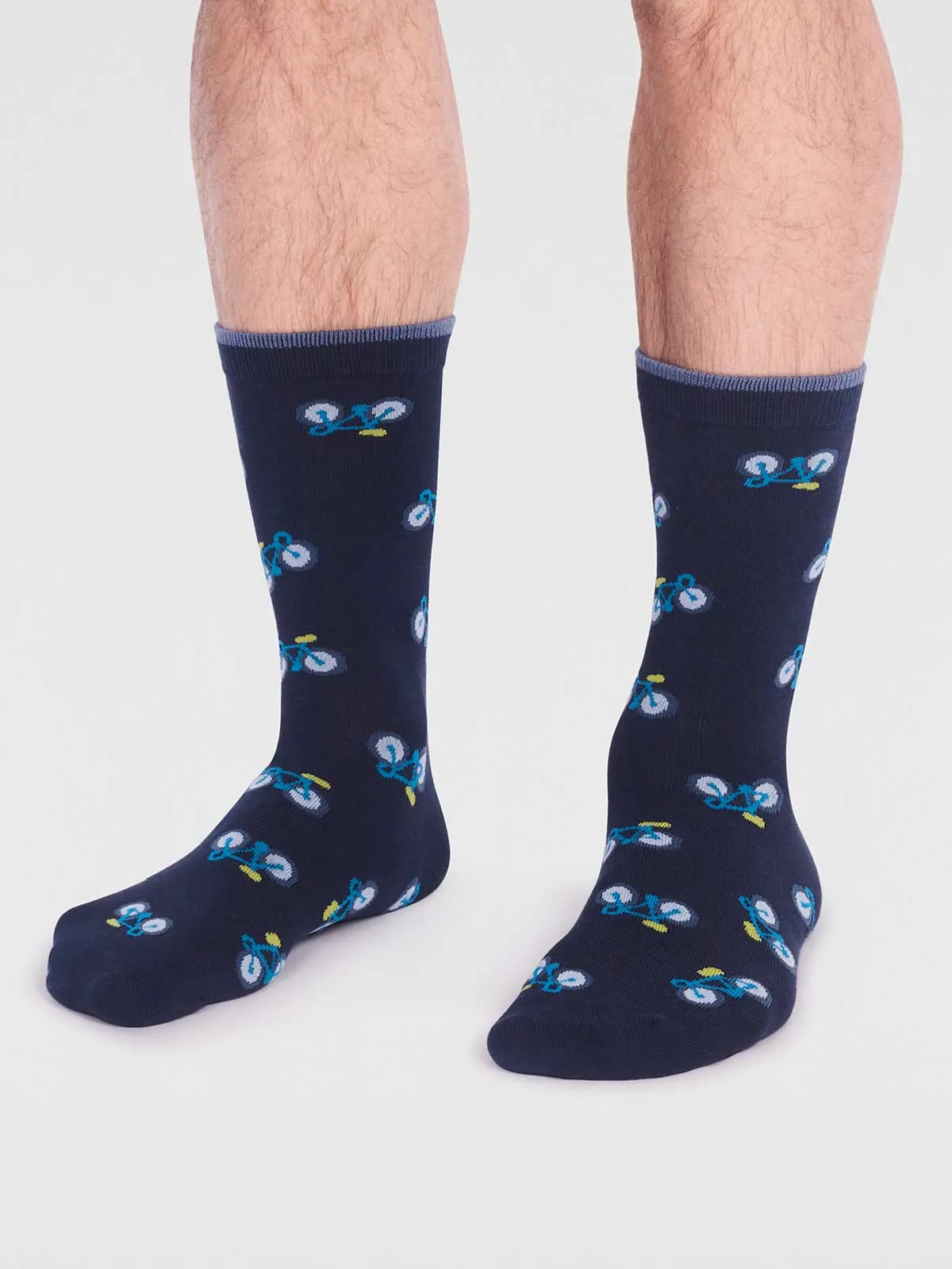 Teri Bamboo Bike Socks - Navy