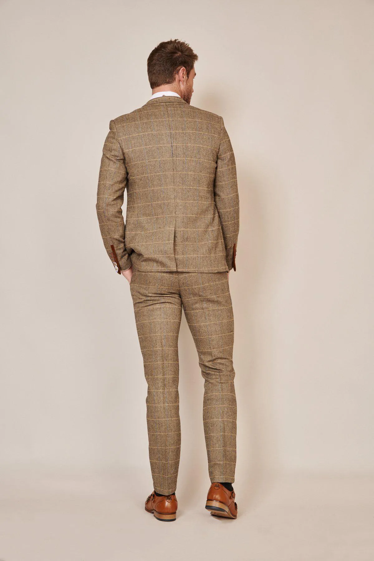 The WHU Collection - TED Tan Tweed Check Three Piece Suit As Worn By Lukasz Fabianski